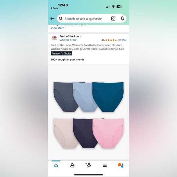 NEW 6 pack size 8 XL hi cut fruit of the loom women’s panties breathable cool - Picture 4 of 11